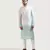 Grey To Green Ombre Shaded Embroidered Kurta Set