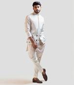 Phulkari Nehru with CreamOverlapping Embroidered Kurta Set