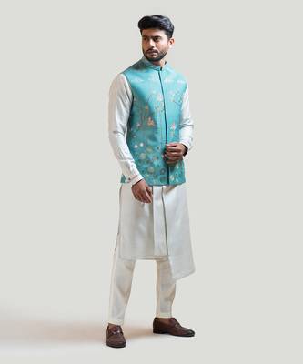 Madhubani Nehru with Overlapping kurta Set 1
