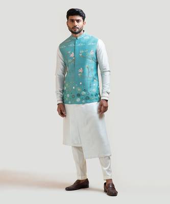Madhubani Nehru with Overlapping kurta Set 2