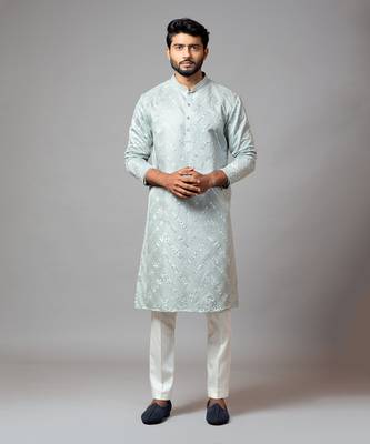 Mirror Work Kurta With Pant Pajama 1