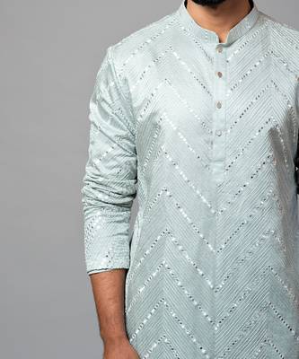 Mirror Work Kurta With Pant Pajama 4