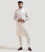 Grey Lineart Embroidered Kurta Set