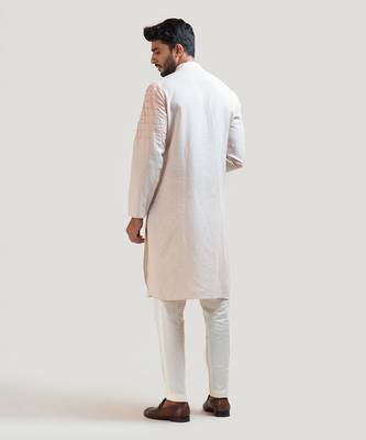 Grey Lineart Embroidered Kurta Set 4