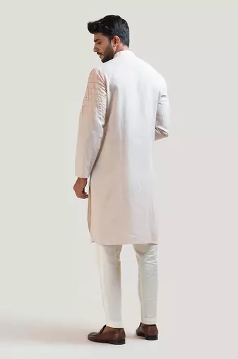 Grey Lineart Embroidered Kurta Set