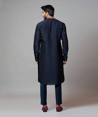 Bullion Rose Embroidered Kurta With Pant Pajama 2
