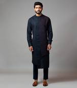 Assymetric Pintucks Kurta With Embroidery And Pant Pajama