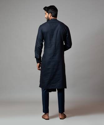 Assymetric Pintucks Kurta With Embroidery And Pant Pajama 3