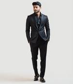 Black Rain Embroidered Blazer Set