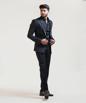 Black Rain Embroidered Blazer Set 3