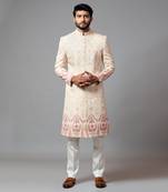 Floral Embroidered Aari Work Sherwani With Pant Pajama