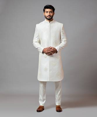 White Embroidered Sherwani 2
