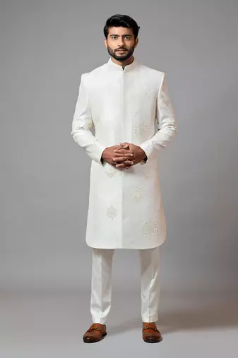 White Embroidered Sherwani