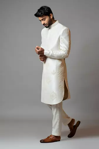 White Embroidered Sherwani