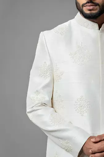 White Embroidered Sherwani