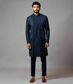 Pintucks And Sequin Embroidered Achkan