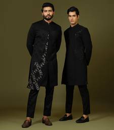Black Achkan Set