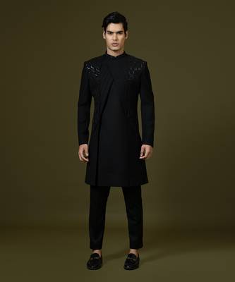 Black Achkan Set 1