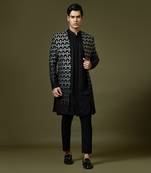 Black Achkan Set