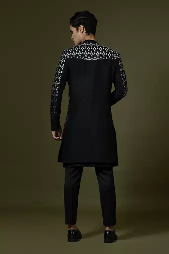 Black Achkan Set