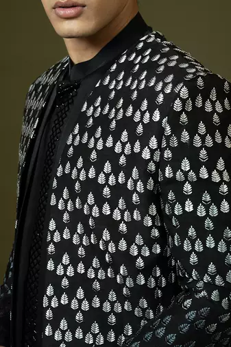 Black Achkan Set
