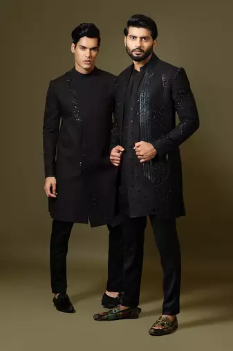 Oreo Black Achkan Set