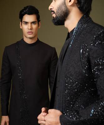 Oreo Black Achkan Set 4