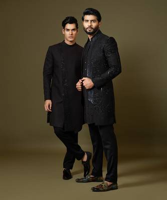 Oreo Black Achkan Set 5