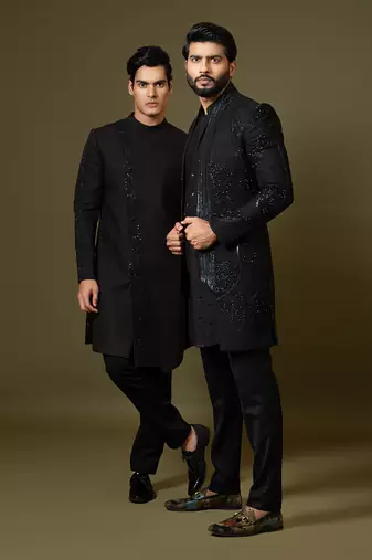 Oreo Black Achkan Set