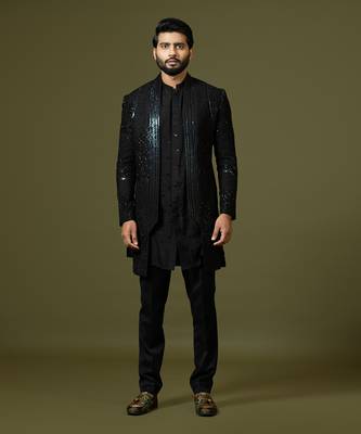 Oreo Black Achkan Set 1