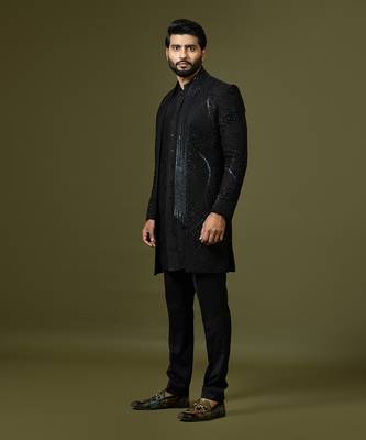 Oreo Black Achkan Set 6