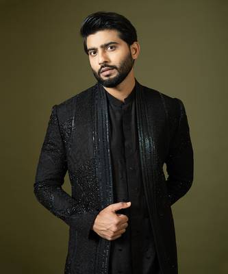 Oreo Black Achkan Set 9
