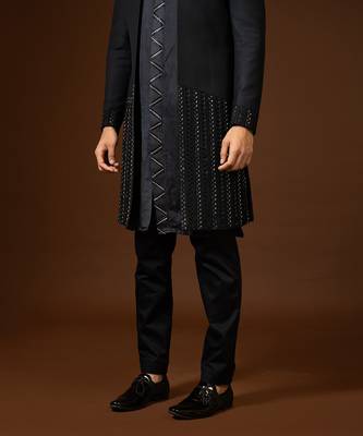 Blue Black Achkan Set 4