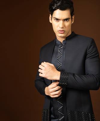 Blue Black Achkan Set 5