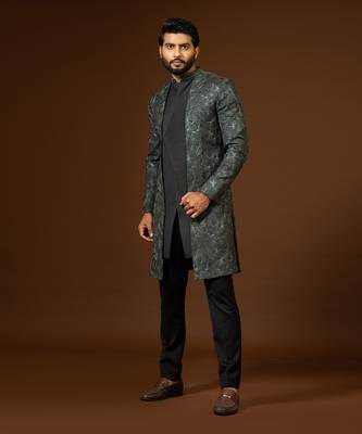 Emerald Green Achkan Set 1