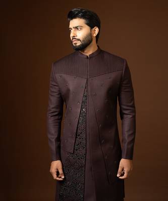 Red Wine Achkan Set 7
