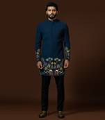 Teal Blue Achkan Set