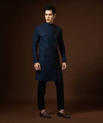 Navy Blue Achkan Set 2