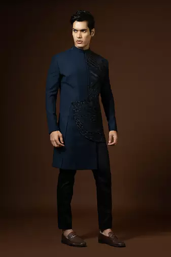 Navy Blue Achkan Set