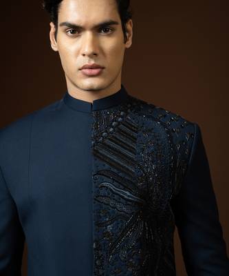Navy Blue Achkan Set 5