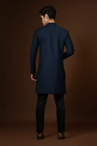 Navy Blue Achkan Set