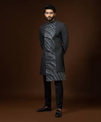Dark Grey Achkan Set 1