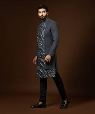 Dark Grey Achkan Set 2