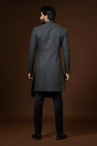 Dark Grey Achkan Set