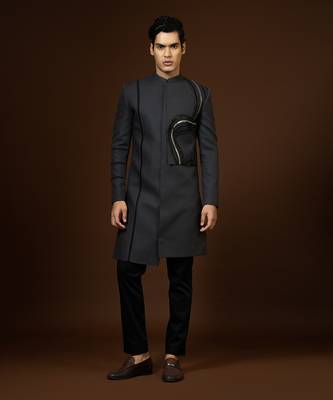 Slate Grey Achkan Set 1