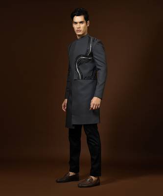 Slate Grey Achkan Set 2