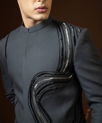 Slate Grey Achkan Set 4
