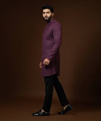 Red Wine Achkan Set 4