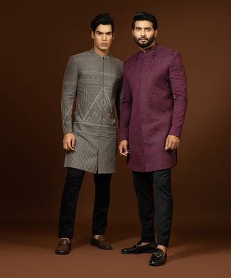 Dark Grey Achkan Set 2