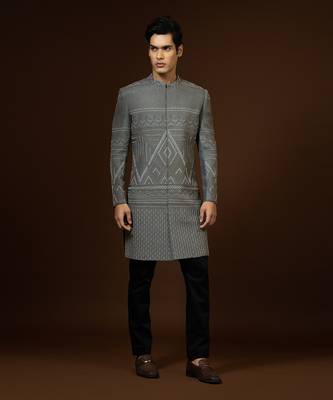 Dark Grey Achkan Set 1